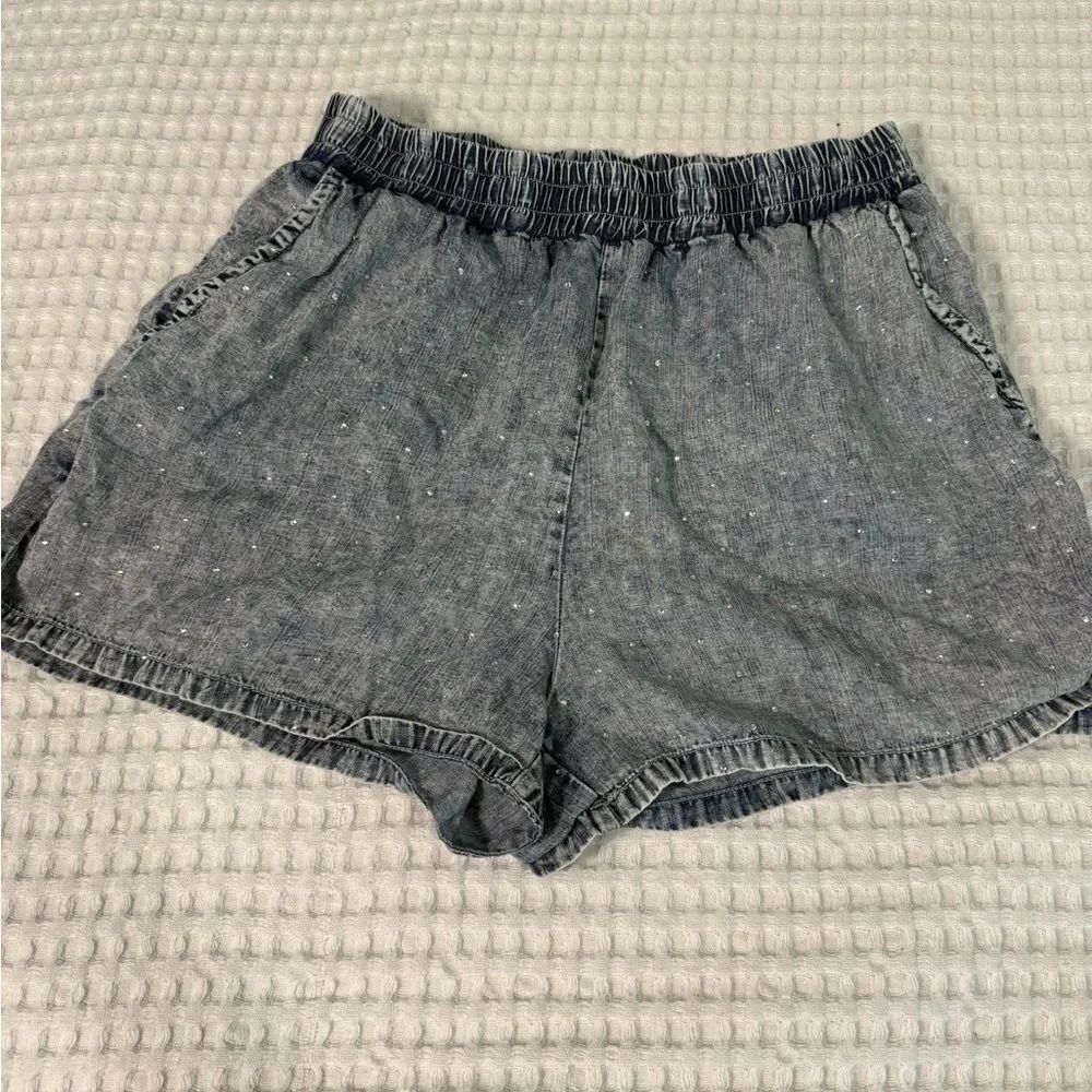 ee:some Jean Sparkle Stretchy  Waist Shorts Relaxed Fit